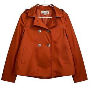 Forever 21 Burnt Orange Classic Hooded Peacoat Jacket Size 4